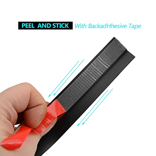 6.56 Ft Pvc Floor Transition Strip, Self Adhesive Carpet To Tile Transtion Strip, Carpet & Floor Edging Trim Suitable For Threshold Height Less Than 3 Mm/0.12 Inch (Black) #TOP2