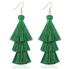 Green Christmas Tassel Earring