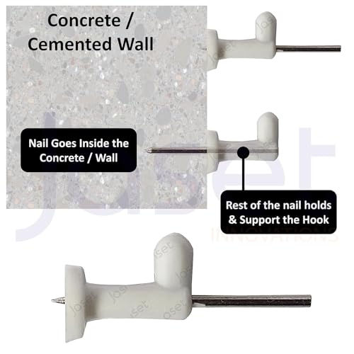 Image of Innovations Wall Mounting Nails /Hooks (Large-Big Size) - Multi Purpose, Non-Trace Invisible, No Drill Installation for Hanging Light Weight Photo Frames, Wall Clocks, Keys - Pack of 200 Pieces