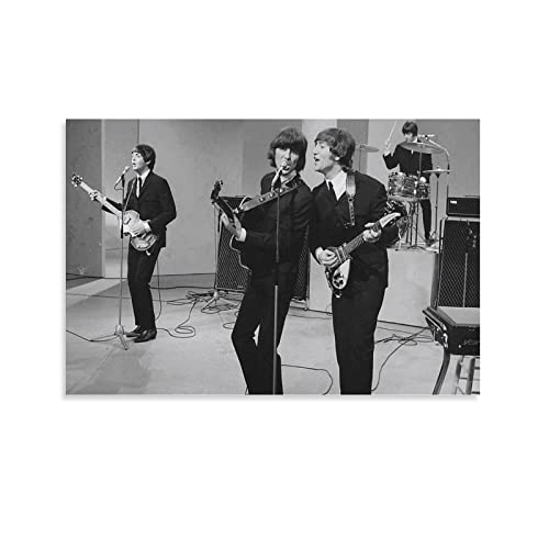 The Beatles Singing Poster d’art en noir et blanc Poster décoratif sur toile Poster mural et art Image Print Modern… - Les Beatles, Paul McCartney, John Lennon, RIngo Starr, George Harrison The Beatles Singing Poster d'art en noir et blanc Poster décoratif sur toile Poster mural et art Image Print Modern…