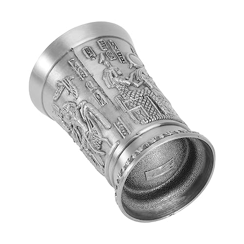 Holibanna 1pc Wine Glass Drinking Bartender Stemless Cups Old Cocktail Wine Goblet Glassware Party Glasses Vintage Decor Chalice Goblet Cup with Shot Multipurpose Cup Viking Mug Metal