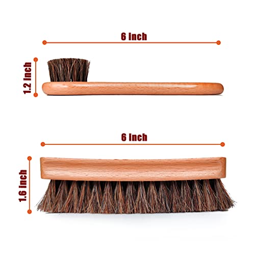 Horsehair Shoe Brush For Cleaning, Shoe Polish Brush Horse Hair Shoe Brush, Soft Shoe Shine Brush Shoe Cleaning Brush For Leather Shoes Boots & Sneakers #TOP4