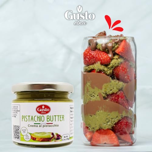 image for GUSTO ETNA Pistachio Cream Butter, Sweet Spreadable, 6.7 oz (190g) Ric