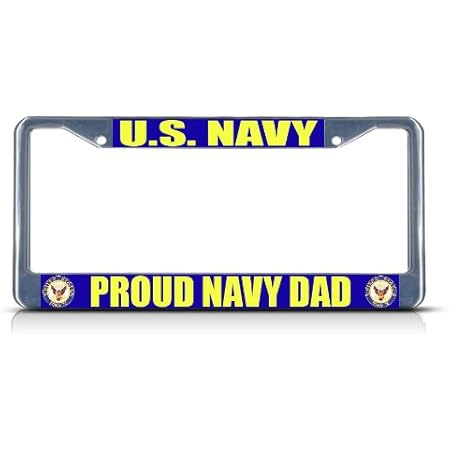 Fastasticdeals U.S. Navy Proud Navy Dad License Plate Frame Tag Holder Cover