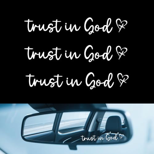 MLY 3PCS Trust in God Mirror Decals, Vinyl Waterproof Jesus