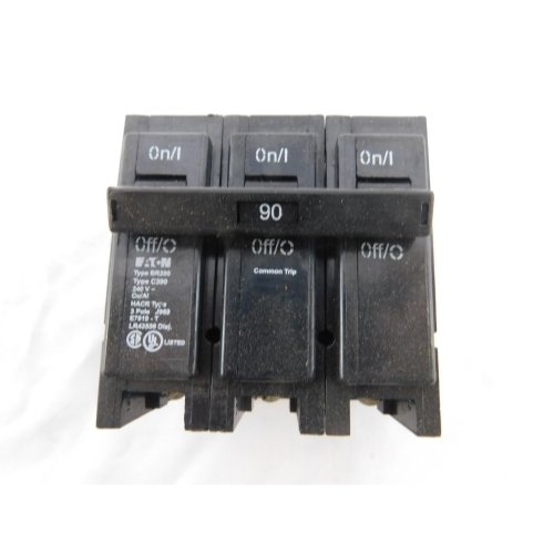 Eaton BR390 Plug-On Mount Type BR Circuit Breaker 3-Pole 90 Amp 240 Volt AC