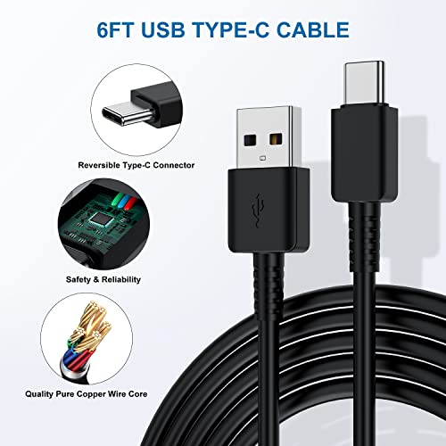 Cndons Type C Charger Fast Charging, 2 Pack Usb C Android Phone Wall Charger Block & 6Ft Charge Cable Cord, For Samsung Galaxy S8 / S9 / S10 Plus Active S10E thumb #5