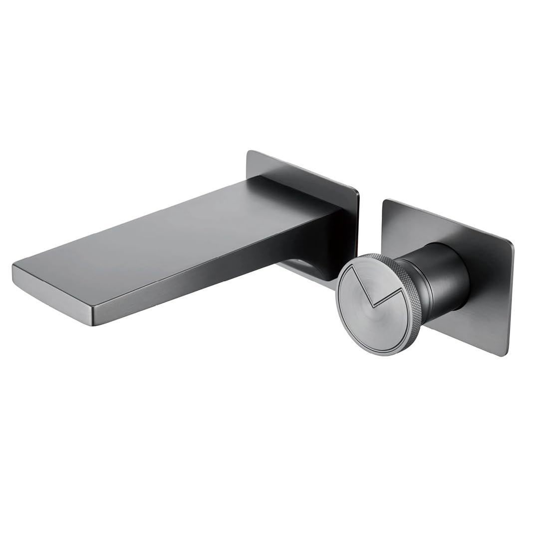 Robinet de salle de bain mural moderne laiton noir mitigeur 2 trous