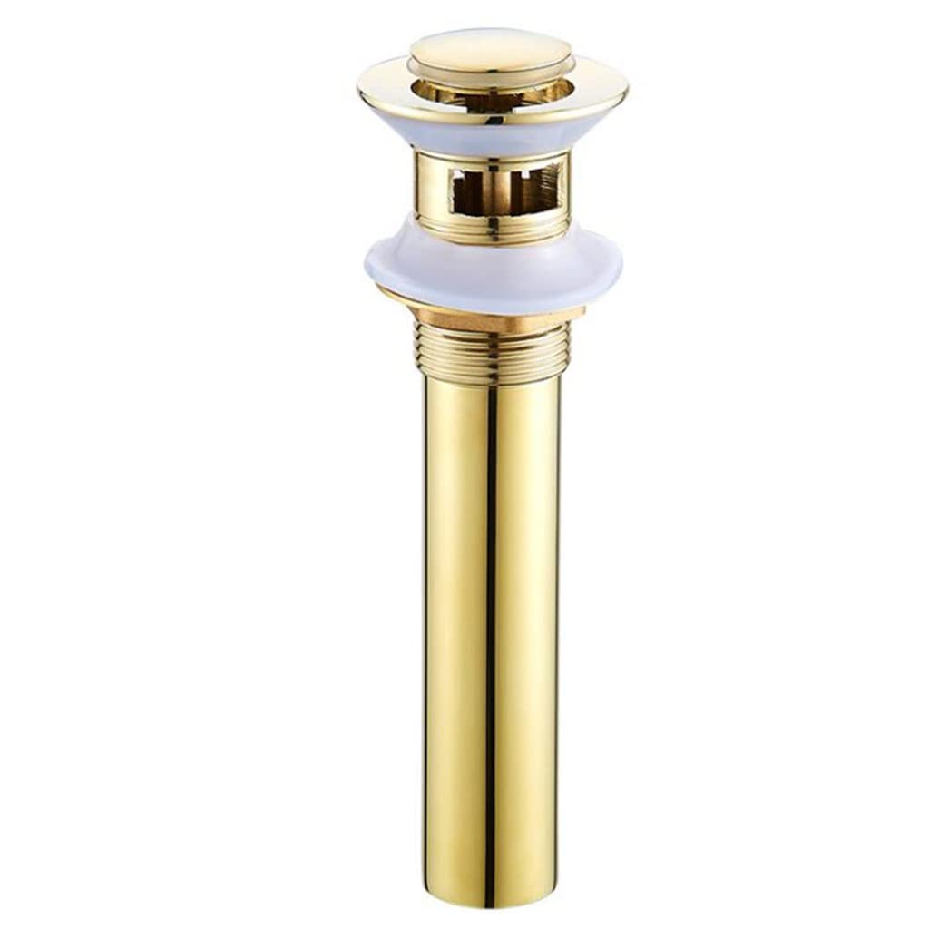 Italiano: Lavabo lavabo Dorato Lucido Bacino -up drenal Click-clack Filtro Scarico Scarico Accessori da Bagno(3-Pack)