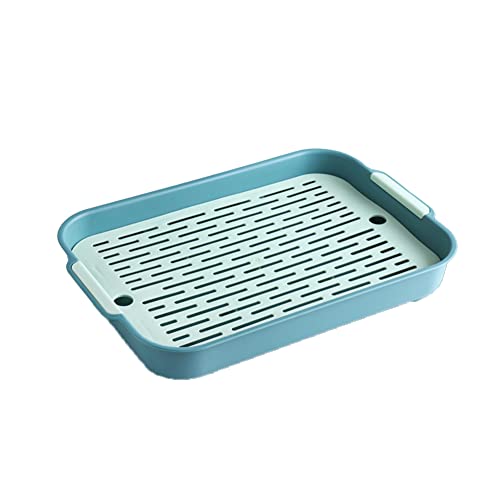 Gigicloud Rabbit Litter Box with Grate, 14.5 x 9.5 Inch Guinea Pig Litter Pan Anti-turnover Pet Toilet Potty Trainer Corner Guinea Pig Training Pan Cage with Toilet Tray For Rabbit Chinchilla Guinea