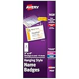 Avery Name Badges with Lanyards, Print or Write, 3