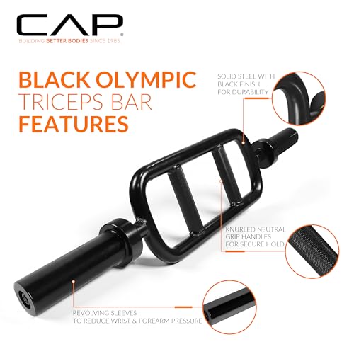 CAP Barbell 34" Olympic Triceps Bar, Black (OBIS-34SB)