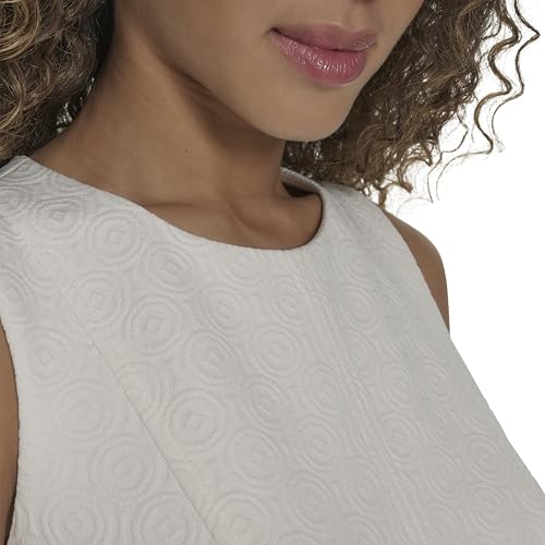 Image of Tommy Hilfiger Women's Sleeveless Jewel Neck Novelty Button Tweed Mini Sheath Dress