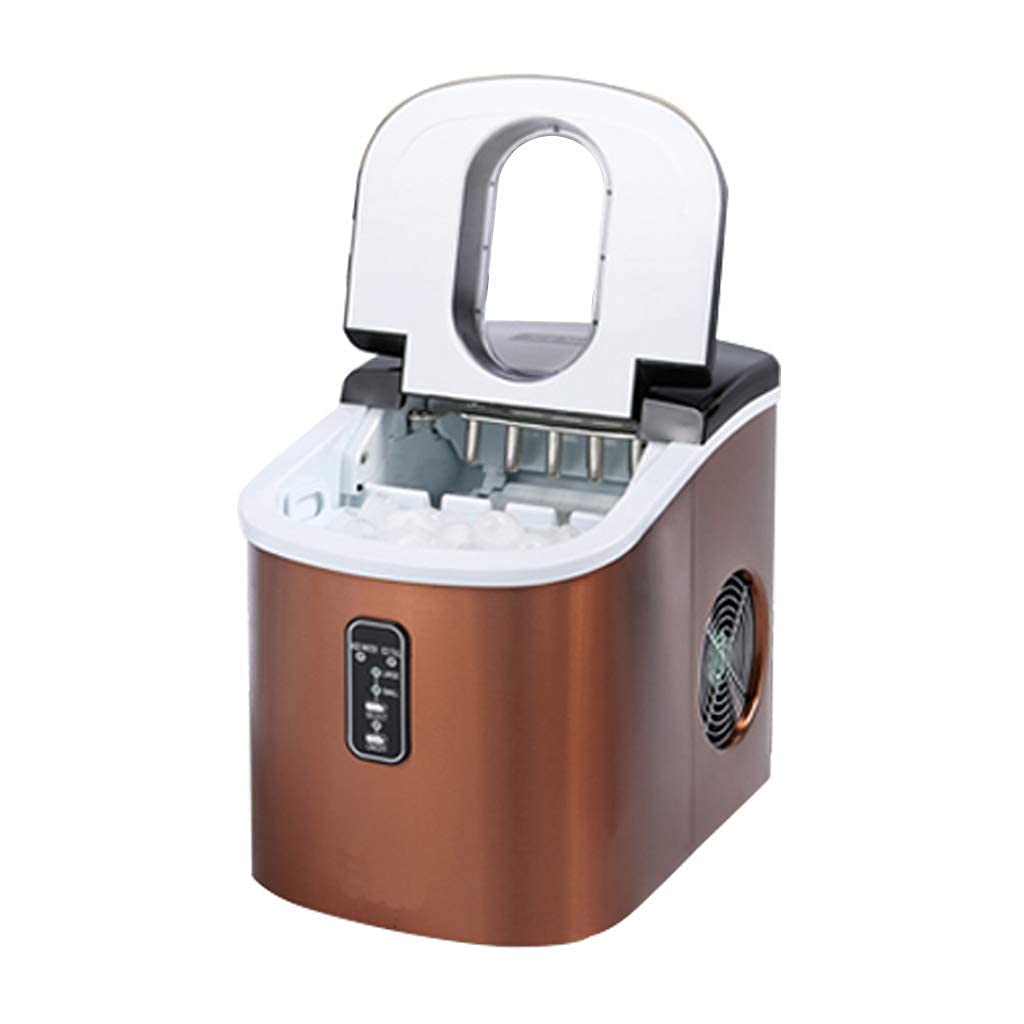 Ice Machine Stainless Steel 220V Ice Cube Maker Machine 15kg Ice Making Machine Countertop Ice Maker Compact Clear Ice Cubes for Kitchen Home Bars (Color : Silver) (Color : Brown) qujunji
