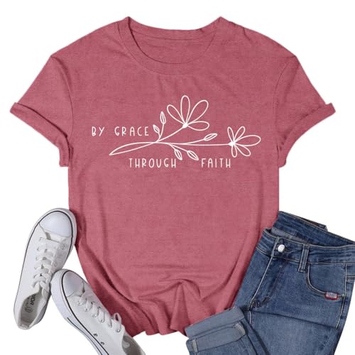 T-shirt chrétien pour femme inspirant le verset de la Bible et la grâce