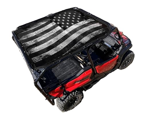 Fits Honda Pioneer 1000-5 UTV Roof Dust & Sun UV Protection by GrilleAdz (Tactical Flag)