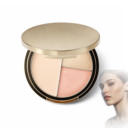 Three Color Matte Contour Palette – All Matte Face Powder for Nose Contour and Cheek Sculpting, Lightweight Blendable Texture for Natural Shadow Makeup and Long Wear, Compact Design