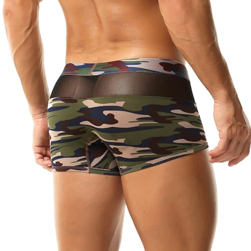Mens Mesh Sheer Boxer Shorts Camo Underwear Boxer Briefs Boxer Shorts for Clubwear Nightwear2