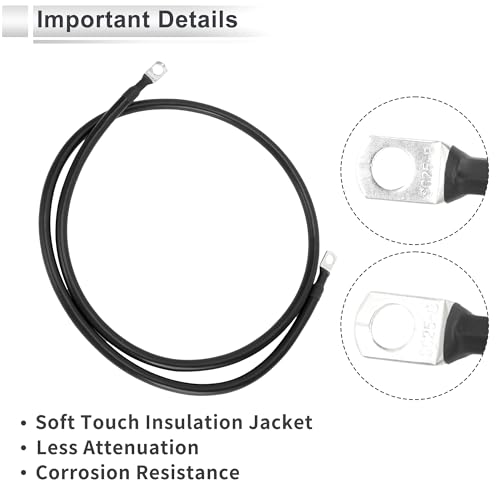 RATCHROLL 1 Pc Universal Battery Inverter Cable 5/16" Lug 4FT Battery Cable 4 AWG Gauge Black Tinned Copper by RATCHROLL - Image 5