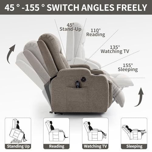 Sillón eléctrico reclinable con masaje y calor gris miniatura 4