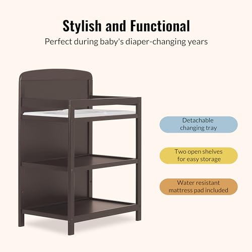 Image of Dream On Me Anna 4 in 1 Full Size Crib and Changing Table Combo in Chocolate Chip, Greenguard & JPMA Certified, Converts from Baby Crib to Toddler Bed and Day Bed