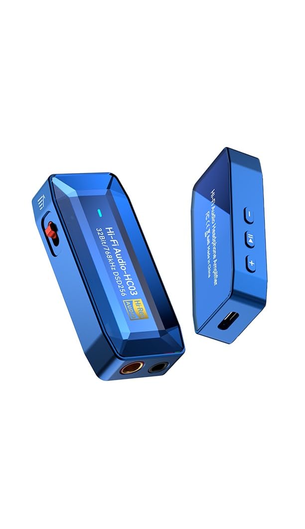 DAC USB C Amplificador de Auriculares HiFi CS43198, Azul