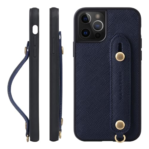 HANATORA for iPhone 15ProMax �P�[�X �{�v �ϏՌ� �w�ʃx���g �X�g���b�v�����O �X�}�z�P�[�X �X�}�z �X�^���h�@�\ �K���X�t�B���� �t�� �T�t�B�A�[�m ���U�[ �M�t�g �}�O�l�b�g�Ȃ� �u���[ XGH-15ProMax-Blue