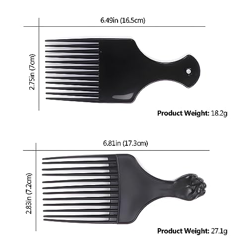 Pack de 4 Peines Plásticos de Dientes Anchos para Afro miniatura 5