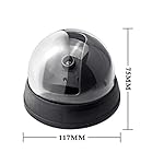 Fake-Security-CameraFuers-Simulation-Dummy-Hemisphere-Dome-Camera-IndoorOutdoor-Waterproof-with-Flashing-Red-LED-Light-and-CCTV-Warning-Sticker-for-Home-Business2-Pack