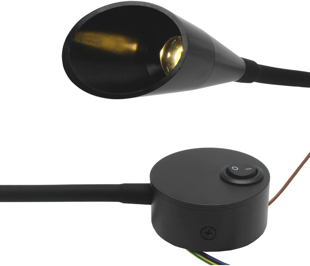 Pack of 2 LED 3W Spotlight Flexible Pipe Picture Light Fixture Kit Lamp Surface Mounted Indoor Lighting Warm White