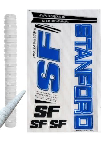 Image of Cottontail Cricket Bat Sticker & Grip Combo English Willow 3D Embossed | Protection Accessories Scuff tape Ring Chevron Grip TRNSF