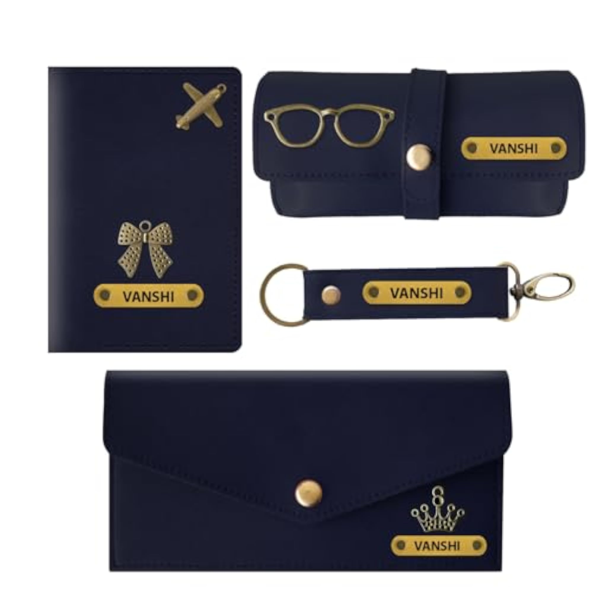 Personalized Women's Gift Combo with Leather Wallet and Passport Cover