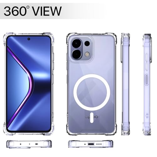 Image of Amazon Basics Back Cover for Oppo K13 5G Mag-Safe Shockproof PC + TPU Protective Case Magnetic Support Bumper Case (Transparent Mag-Safe)