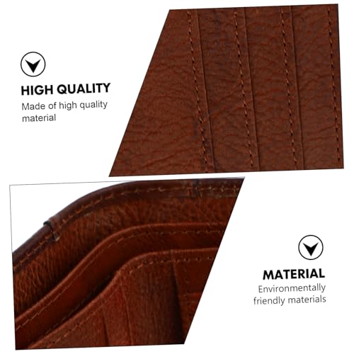Genuine Leather Theft Wallet for Men Portable Cash Coin Storage Bag Business Card Holder Lightweight Fold Design and Wear Resistant Brown Wallet for Daily Use and Travel3