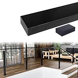 Muzata 6'6' Aluminum Handrail Flat Handrail Black Cable Railing Top Rail Deck Stair Indoor Outdoor, HL10 BPA