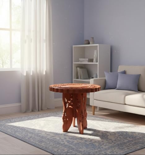 Image of Bros Moon Elegant and Sturdy Favourite Detachable Classy Wooden Stool for Living and Bed Room (Coffee Table, 12 1nches)