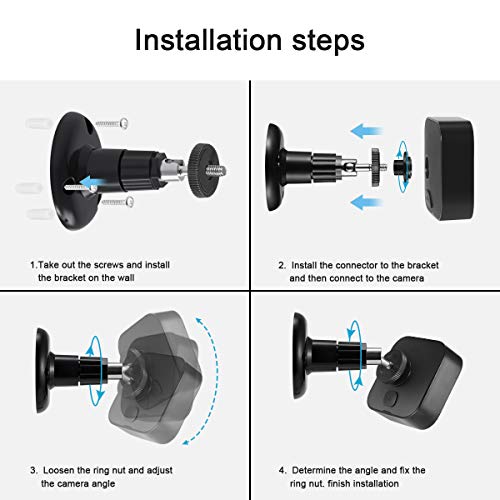 Sonomo Blink Outdoor Camera Mount 3Pcs, 360 Degree Adjustable Wall Mount Bracket For Blink Outdoor Camera And Blink Indoor Security Camera System Accessories (Black) #TOP7