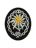 WW2 German Mountain Division Elite Officer Edelweiss Military Hook Loop Tactics Morale Embroidered Patch