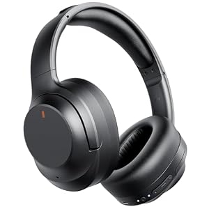 Active Noise Cancelling Headphones, Upgraded Wireless Bluetooth Headphones Over Ear with ENC Mic, HiFi Stereo Deep Bass, Noise Canceling Headphones Lightweight, BT 5.4, for Travel/Office/Home, Black
