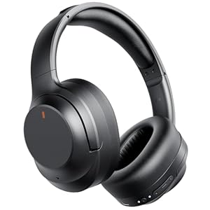 Active Noise Cancelling Headphones, Upgraded Wireless Bluetooth Headphones Over Ear with ENC Mic, HiFi Stereo Deep Bass, Noise Canceling Headphones Lightweight, BT 5.4, for Travel/Office/Home, Black