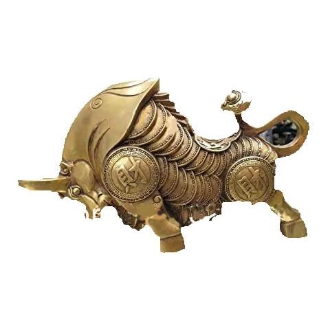 YUNHAO China classic Brass Copper famous FengShui Wall Street Coin Money wealth OX Bull Cover