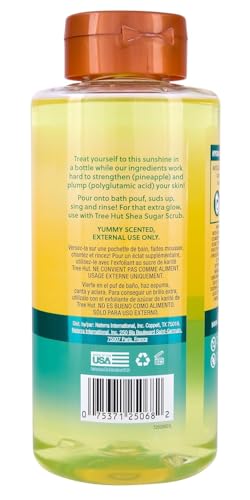 Image of Tree Hut Pineapple Body Wash, Hydrating & Moisturizing Shower Gel with Shea Butter & Essential Oils, Soft Smooth Glowing Skin, Gentle Cleanser For All Skin Types, Self Care Gifts for Women, 18 Fl Oz