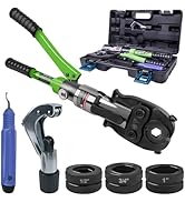 AMZCNC ProPress Tool Copper Tube Fittings Hydraulic Copper Pipe Crimping Tool with 1/2 inch,3/4 i...