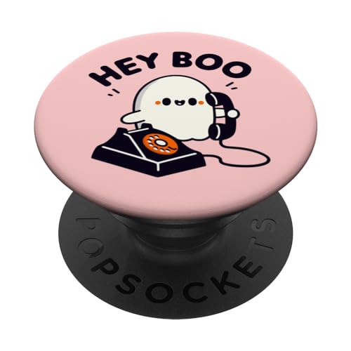 ¡Hey Boo! Spooky Season Groovy Ghost Lindo Teléfono de Halloween PopSockets PopGrip Intercambiable