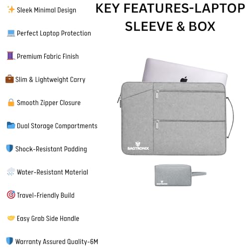 Image of Drax Laptop Bag Sleeve Case Cover Pouch for Laptop Apple /Dell /Lenovo /Asus /Hp /Samsung /Mi /MacBook /Ultrabook /Thinkpad /Ideapad /Surfacepro (Grey) (Grey, 15.6 inch)