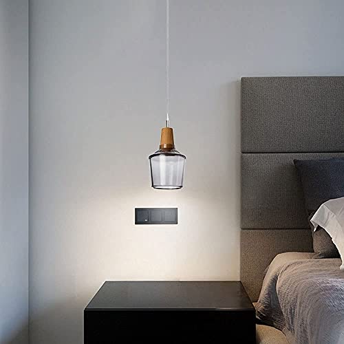 Lámpara de araña retro con cristal gris ahumado antideslumbrante para iluminación de comedor 3