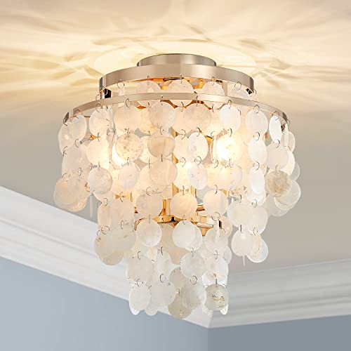 AGV LIGHTING CL008G Shell Ceiling Light, Perfect for Living Room, Bedroom, Dining Room, D13 x H15, 3-Lights, Shine Gold Finish