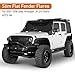 Hooke Road Wrangler JK Flat Fender Flares for 2007-2018 Jeep Wrangler JK JKU 2/4 Doors, Front & Rear Steel Fenders - 4PCS Set