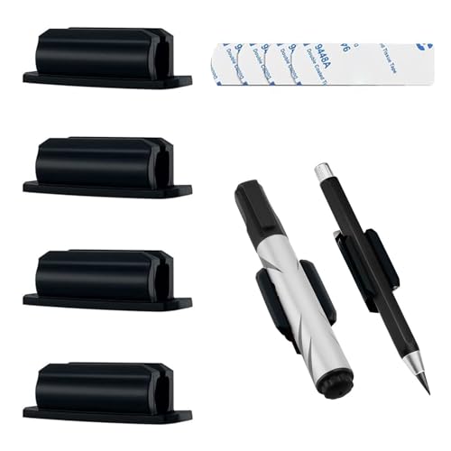 Doukesh Soportes para Bolígrafos de Silicona,Soportes Adhesivos para Bolígrafos,Clips de Bolígrafo,Portalápices Adhesivo de Silicona para Oficina,Hogar,Suministros para Profesores,4 Piezas
