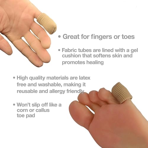 Image of SOHLER 6 Packs Closed Toe Caps Finger Covers Sleeve Protectors, Elastic Fabric Lined with Soft Gel (Large)
